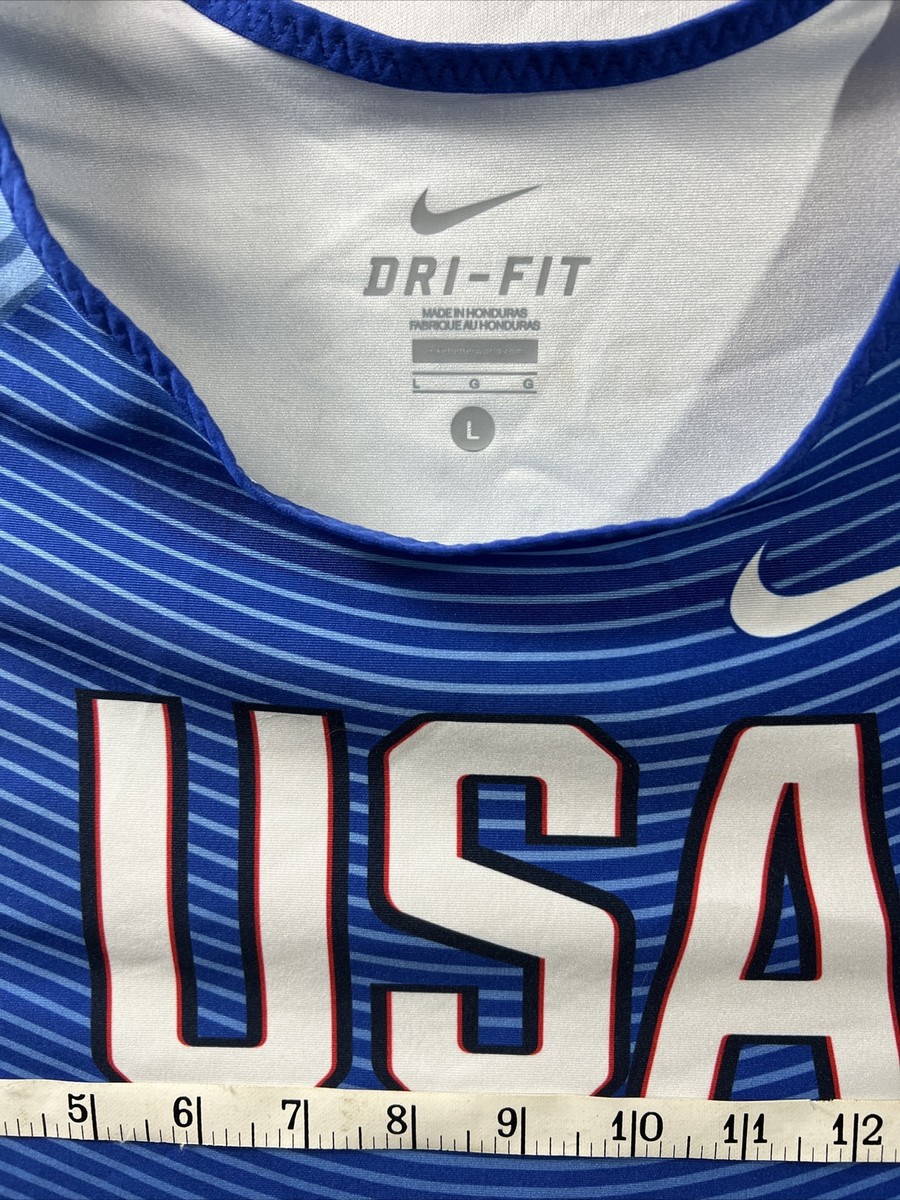 Nike Team USA Wrestling Singlet Mens Large Blue Grappling