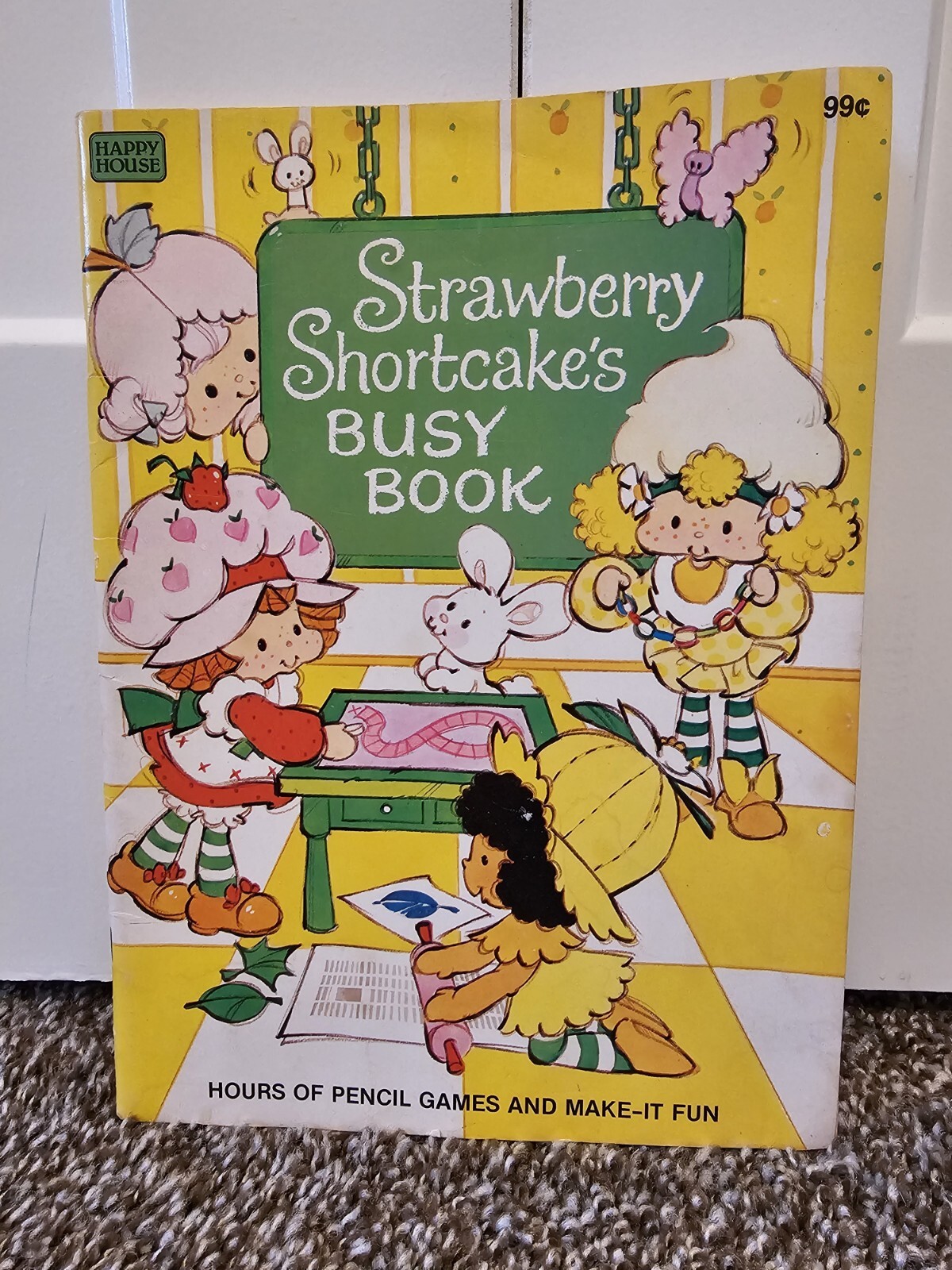 Vintage 1981 Strawberry Shortcake Busy Book * Coloring Recipes Mazes