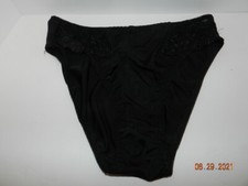 Vintage size 10 Unbranded black second skin lace trimmed panties 71223