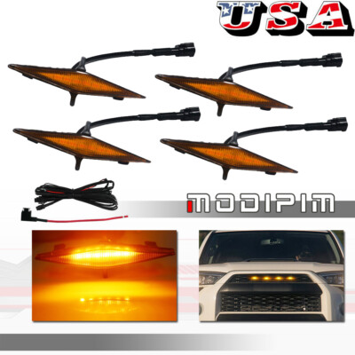 GTINTHEBOX 4 PCS Led Amber Lights for 2014-2021 Toyota 4Runner TRD Pro Grille