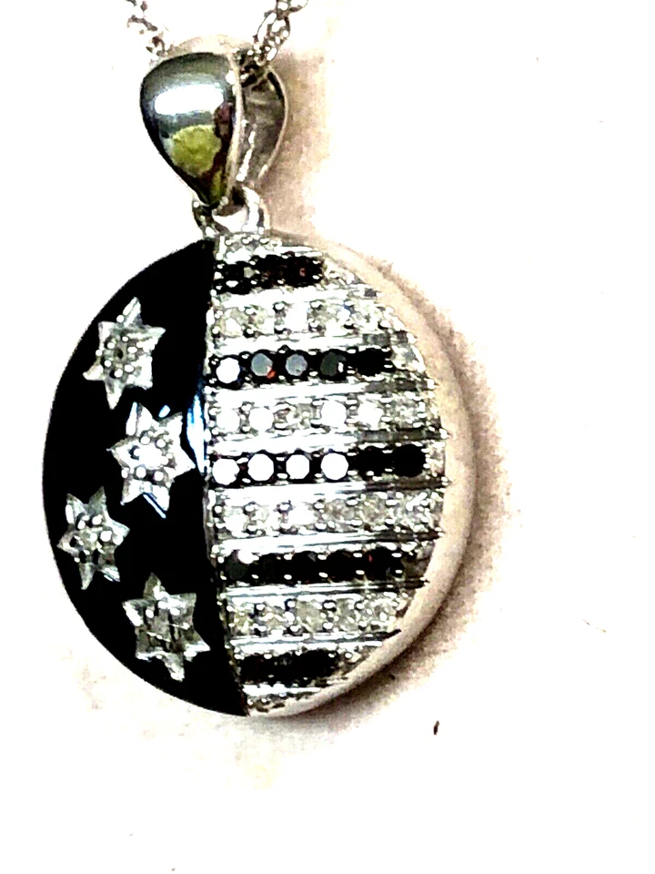 COLLAR BANDERA DIAMANTES AFINIDAD, PLATA DE LEY, 0,25cttw (M4522-24) Foto 4 de 4