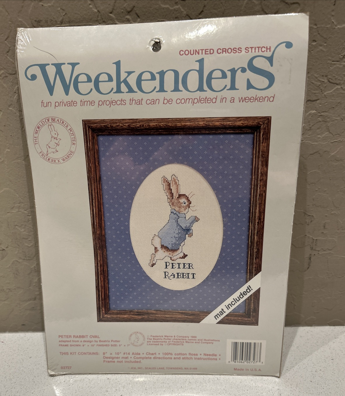 New Beatrix Potter Peter Rabbit Weekenders Cross Stitch Kit (Mat Included) 1989