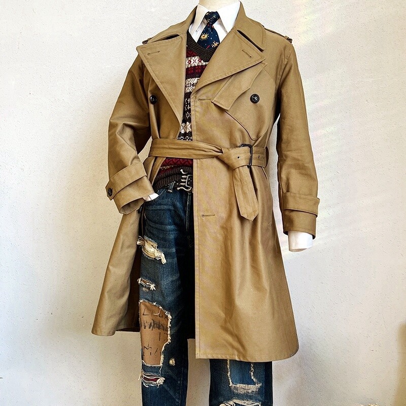 Trench Coat Brown Military Coat Vintage Military Wool Overcoat