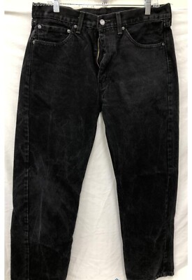 Vintage Levis 505 Jeans 36/30 Black Denim Straight Leg Regular Fit 