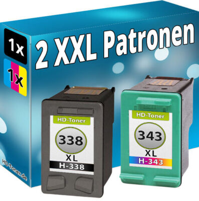 2 DRUCKER PATRONE für HP 338 343 PSC1500 PSC1510 PSC1600 PSC1610 PSC2355 PSC2610