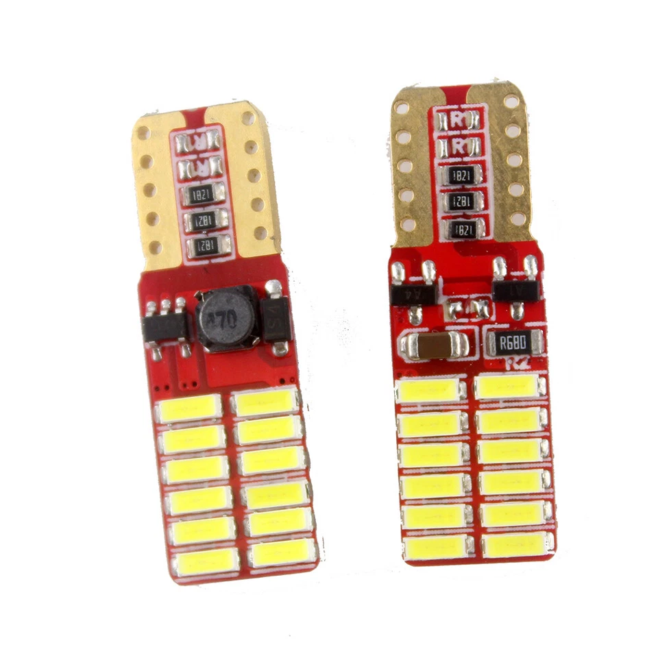 30Pcs White Canbus Error Free T10 W5W 168 24SMD 3014 LED Light Bulbs Nonpolarity - Image 4 of 4