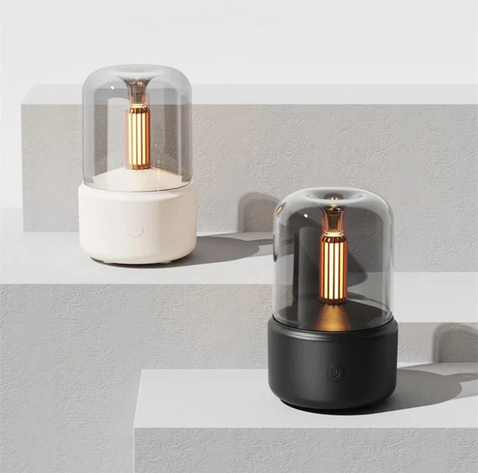 Candlelight Aroma Diffuser Portable Electric Air Humidifier Cool Mist *Black* - Image 3 of 4