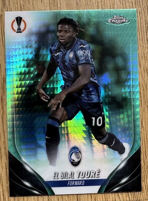 TOPPS CHROME UCC 23-24, EL BILAL TOURE, ATALANTA BERGAMO, Aqua Prism