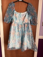 Shein Size 4XL Blue Curve Skater Dress 