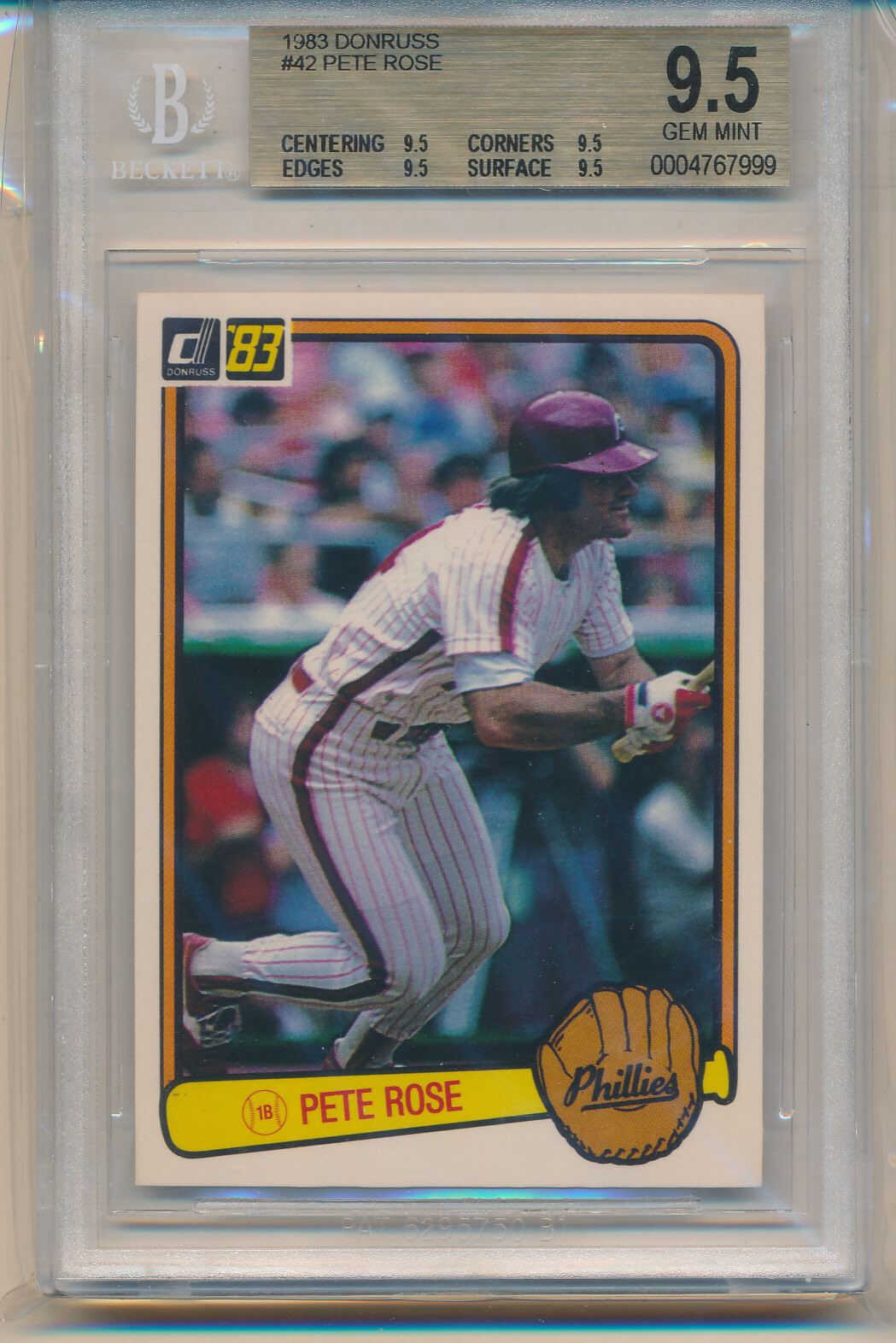 1983 Donruss Pete Rose (#42) (All 9.5 Sub Grades) BGS9.5 BGS