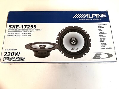 Alpine SXE Series 2-Way 6.5'' Coaxial Speakers, 200W Peak Power (SXE-1725S) NEW