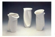 Postcard 1990 Group of porcelain vases by Benedek Olga Designer Artist Hungary