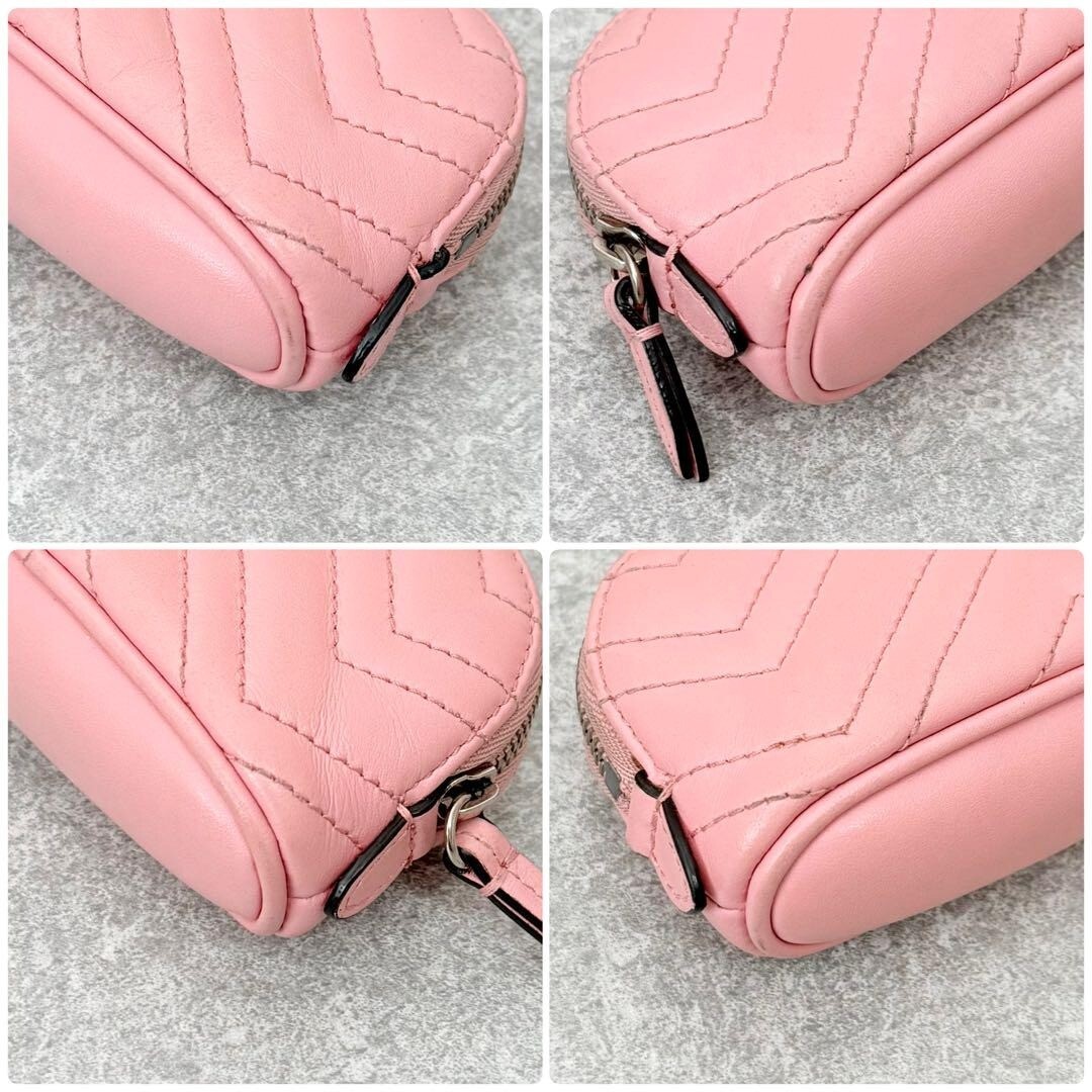 GUCCI Marmont Quilted Leather Key Pouch Cosmetic Case / Coin