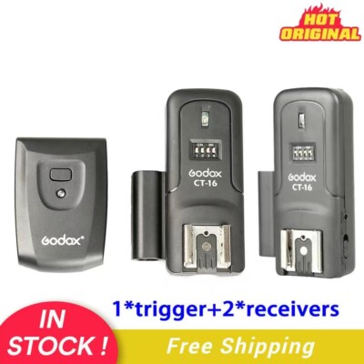 Godox CT-16 Wireless Speedlite Flash Trigger+2x Receiver Kit for Studio Flash