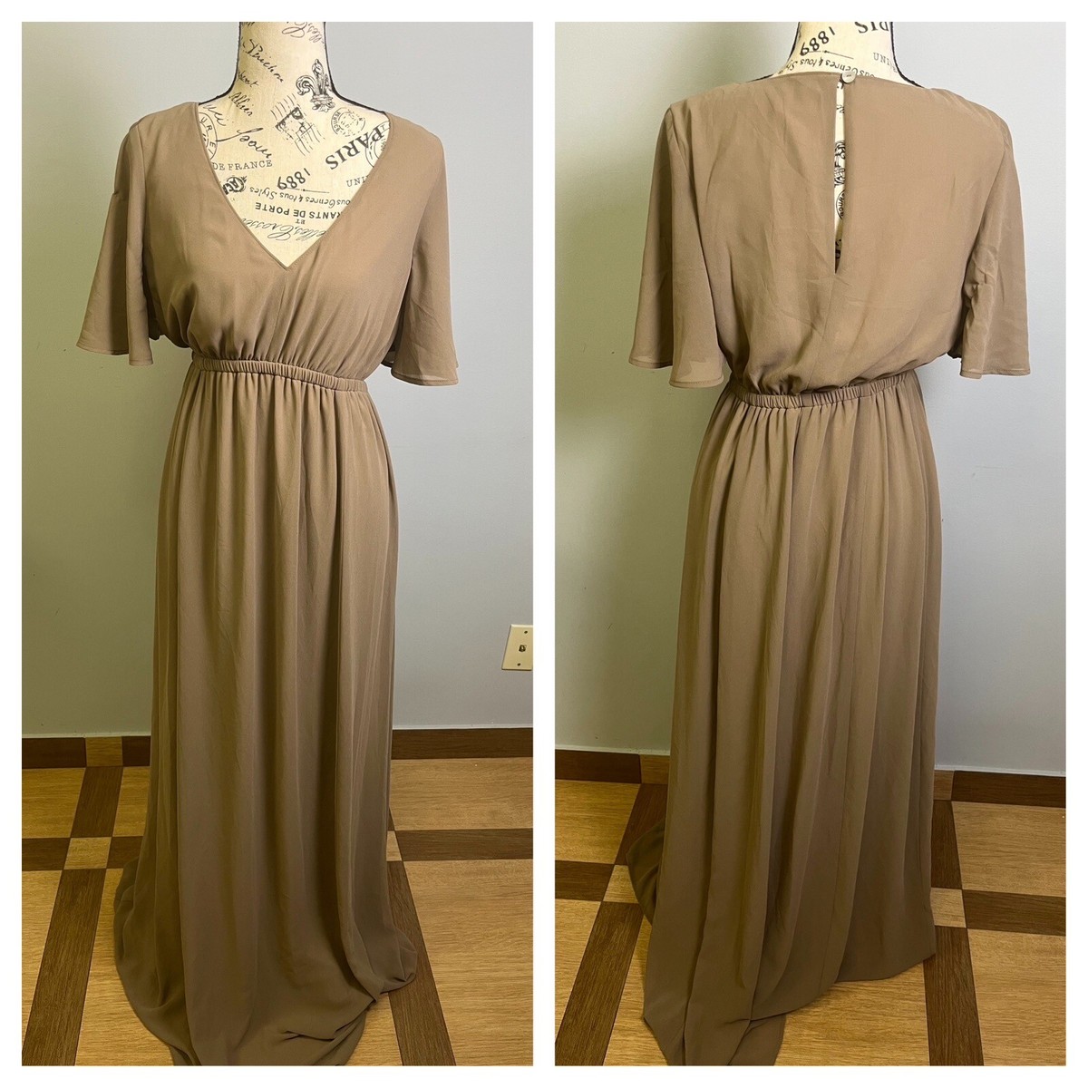 chinese dress ladies Plus Size Raffi Empire Waist Pocket Maxi Dress  L I V D