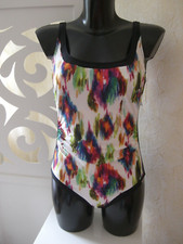 Charmline Badeanzug Schwarz/Weis/Bunt 40 C Cup  NEU