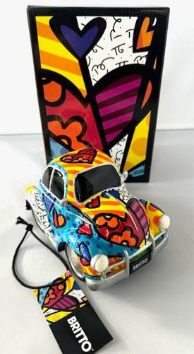 ROMERO BRITTO VOLKSWAGEN BEETLE CAR SCULPTURE FIGURINE * NEW with tags ** - Picture 4 of 8