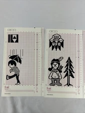 SILVER REED KNITTING MACHINE DESIGN CARDS 14 PATTERN MYLAR SHEET