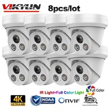 8pcs Vikylin 4K 8MP Full Color IR Light Network IP Camera Audio No Subscription
