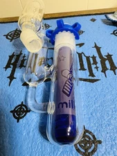 🔥Rare🔥 Milky Way Glass Orbit Sandblasted Custom Recycling Ash catcher 14mm 45