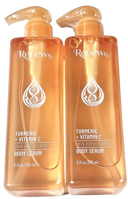 2 Pack Renew Rx Body Serum Turmeric + Vitamin C Skin Brightening 8oz