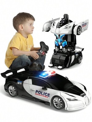 2.4GHz Remote Control Transformable Robot RC Car with LED Lights   Drift Toy