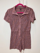 Wild Fable Pink Button Up Collared One Piece Romper Size Medium