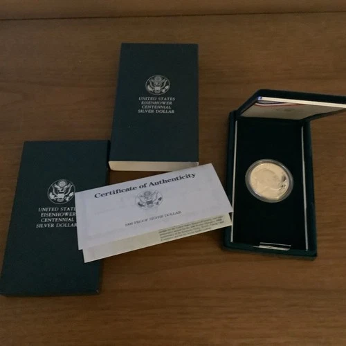 Photo of a 1990-P Eisenhower Commemorative Dollar from an eBay listing that sold on Jul 18, 2026