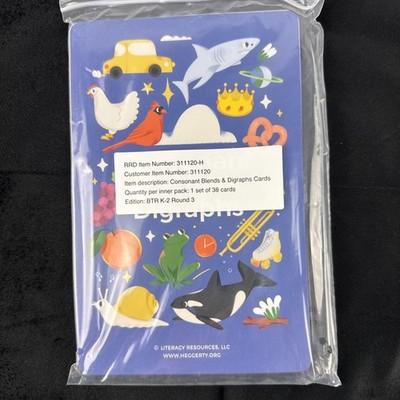 Heggerty Bridge to Reading Consonant Blends & Diagraphs Cards Kindergarten