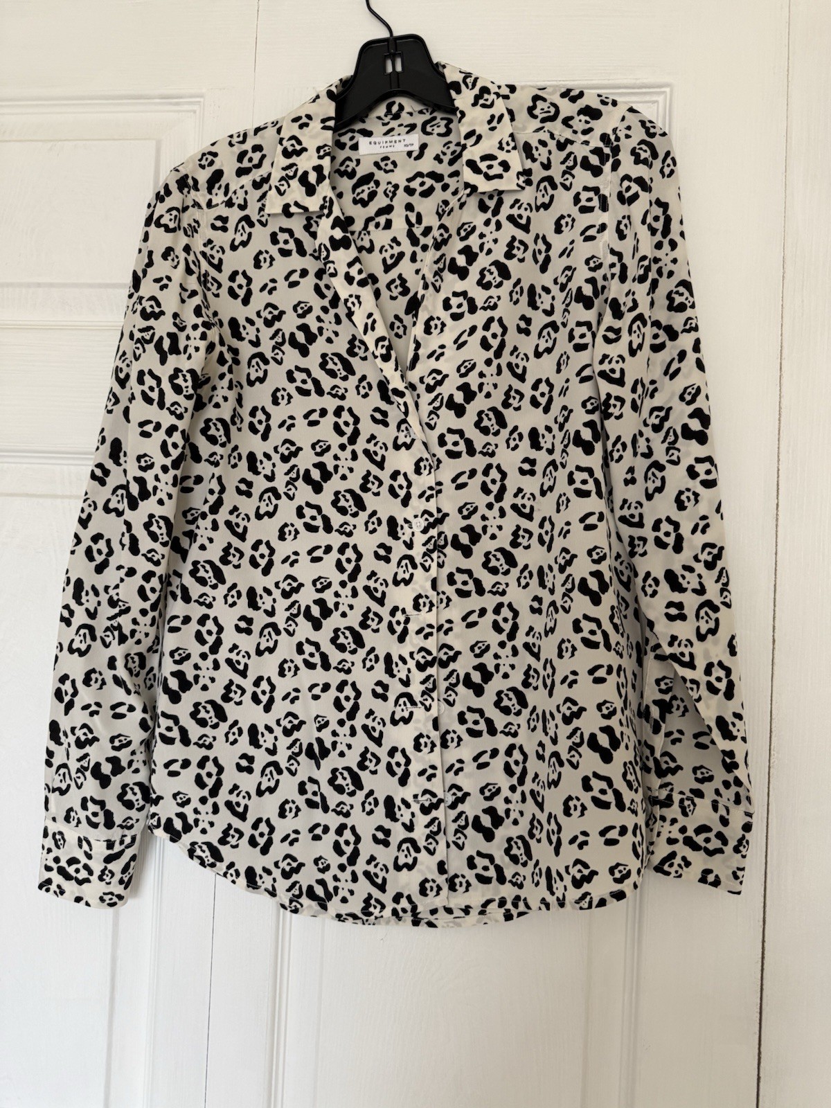 Adalyn Silk Blouse White Animal Print  Xs
