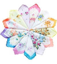 La Closure Ladies Vintage Floral 100 Cotton handkerchiefs mixed Bulk 5 PCS
