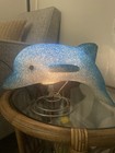 Vintage Dolphin Night Light Lamp Blue/White Corded Metal Spiral Base Y2K 90s kid — photo 3