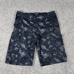 Fox Racing Sergeant Shorts Mens 38 Black Camo Cargo Mountain Bike Trail MTB