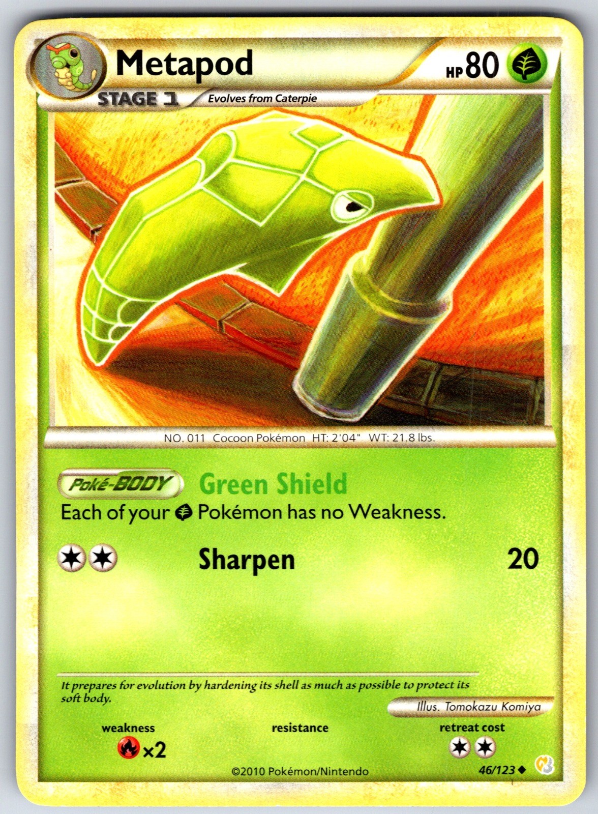 Metapod Uncommon HeartGold SoulSilver 46/123 LP