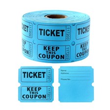 500 Pairs Raffle Tickets, Double Roll 50/50 Blue Raffle Tickets Stub for Events