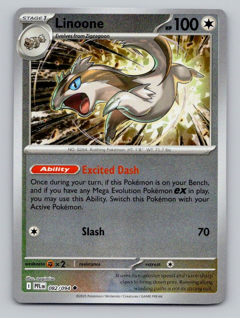 Reverse Holo Linoone 082/094 Uncommon Phantasmal Flames Pokemon