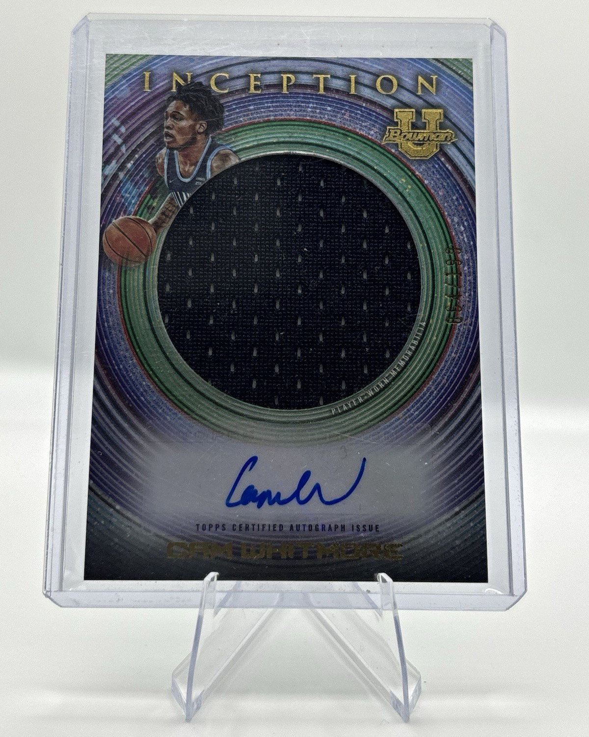 2022/23 Bowman Univ Inception - Cam Whitmore IAJR-CWH Jumbo Relic Auto