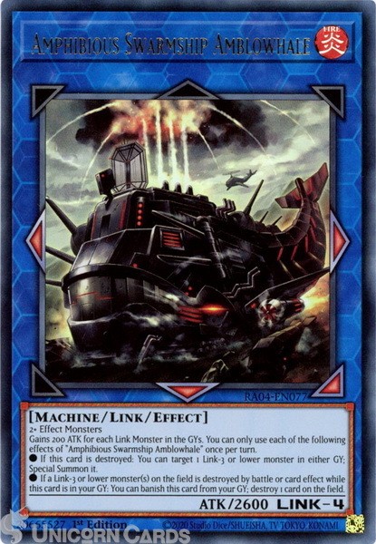 RA04-EN077 Amphibious Swarmship Amblowhale : Ultra Rare 1st Edition Mint YuGiOh