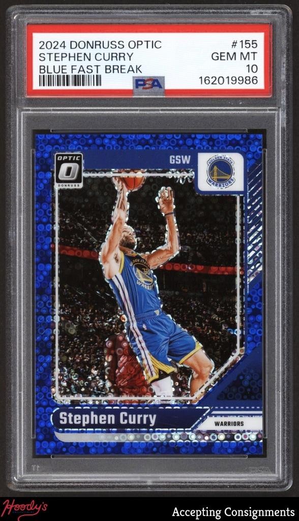 2024 Donruss Optic Fast Break Blue #155 Stephen Curry 35/49 PSA 10 GEM MINT
