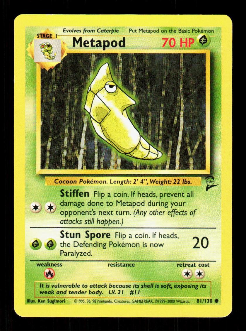 Metapod 81/130 Common Base Set 2 Pokemon LP