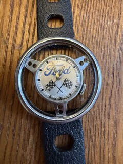 Vintage Ford Mustang Steering Wheel Watch Swiss Mechanical movement 1 jewel