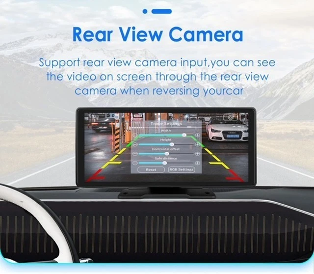 9.3" 1 ch dash cam back up camera car rv tuck Wireless Carplay Car Android Auto - Image 4 of 4