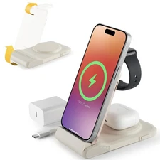 3 in 1 Charging Station for Multiple Devices,Travel Wireless Charging Station...
