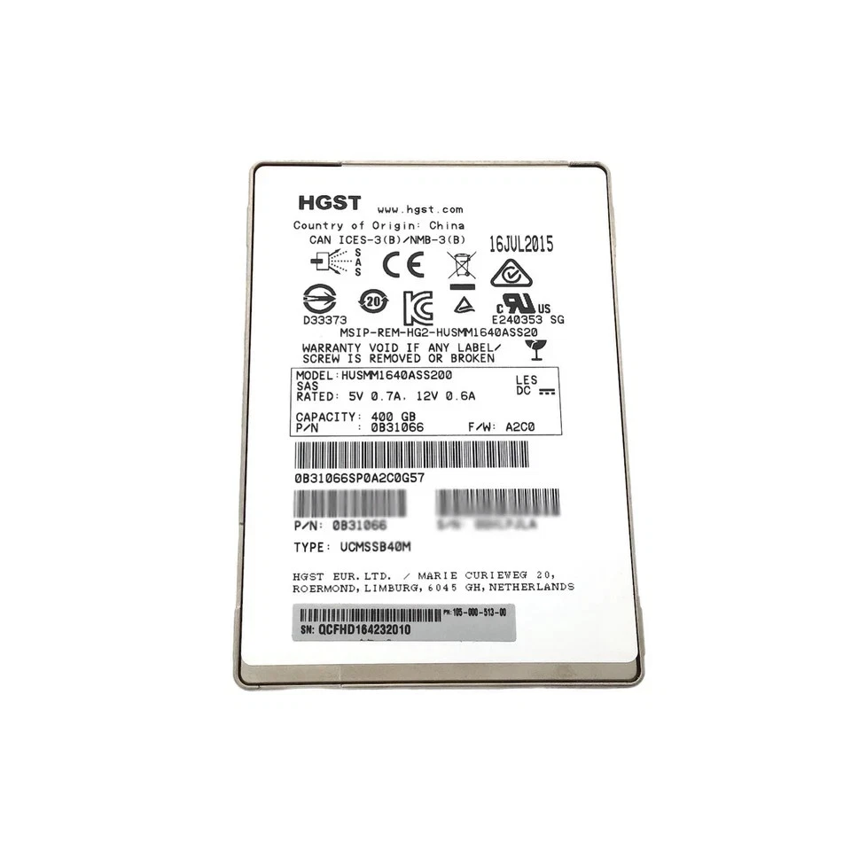 NEW 400GB SAS Hitachi 2.5in SFF 12Gbps MLC 130K IOPS Server Solid State Drive - Image 3 of 4