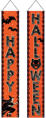 Beistle 6' Vintage Halloween Fabric Door Panel Set for Indoor/Outdoor Use