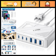 120W USB C Charging Station for Multiple Devices, Fast Charger Hub for iPhone, i