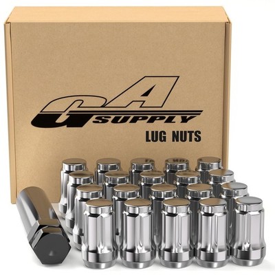 12X1.25 Lug Nuts Spline, M12X1.25 Closed End Acorn Tuner Chrome Lug Nuts, 1.38'' 