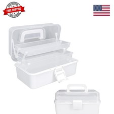 10Inch Tackle Box Organizer and Storage,Three-Layer Sewing Box With 2 Trays ...
