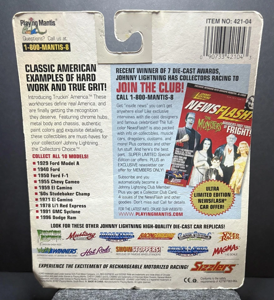 复古 Johnny Lightning Truckin' America Studebaker Champ 压铸 1: 64 全新带盒 1997 — 第 2/4 张图片