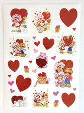 TCFC   Strawberry Shortcake   Sticker Sheet Friends Hearts Mail Pets Kittens